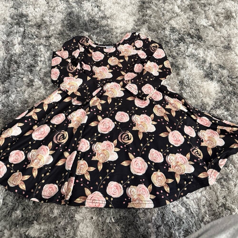 Sparkle in Pink Floral l/s Dress-7/8